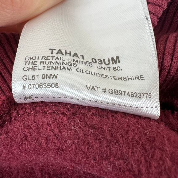 Superdry Burgundy Hoodie Dress Long Sleeve Straight Hem Casual Pullover Size 6 - Picture 10 of 10